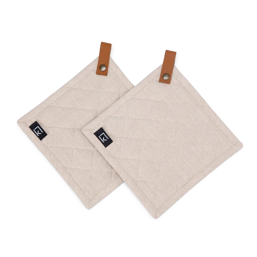 Kosta Linnewäfveri 2er-Pack Topflappen - beige